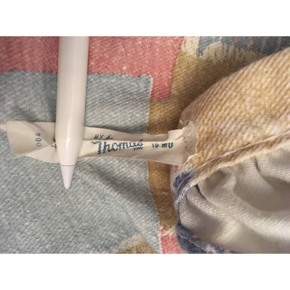 Vintage Pink Blue Ruffle Sleeve Cotton Long Overalls Romper 18 Months THOMAS - Picture 9 of 10